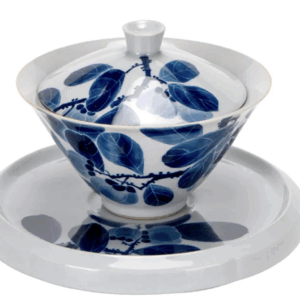 功夫茶具-陶瓷茶具-純手繪柿子復古青三才蓋碗茶杯